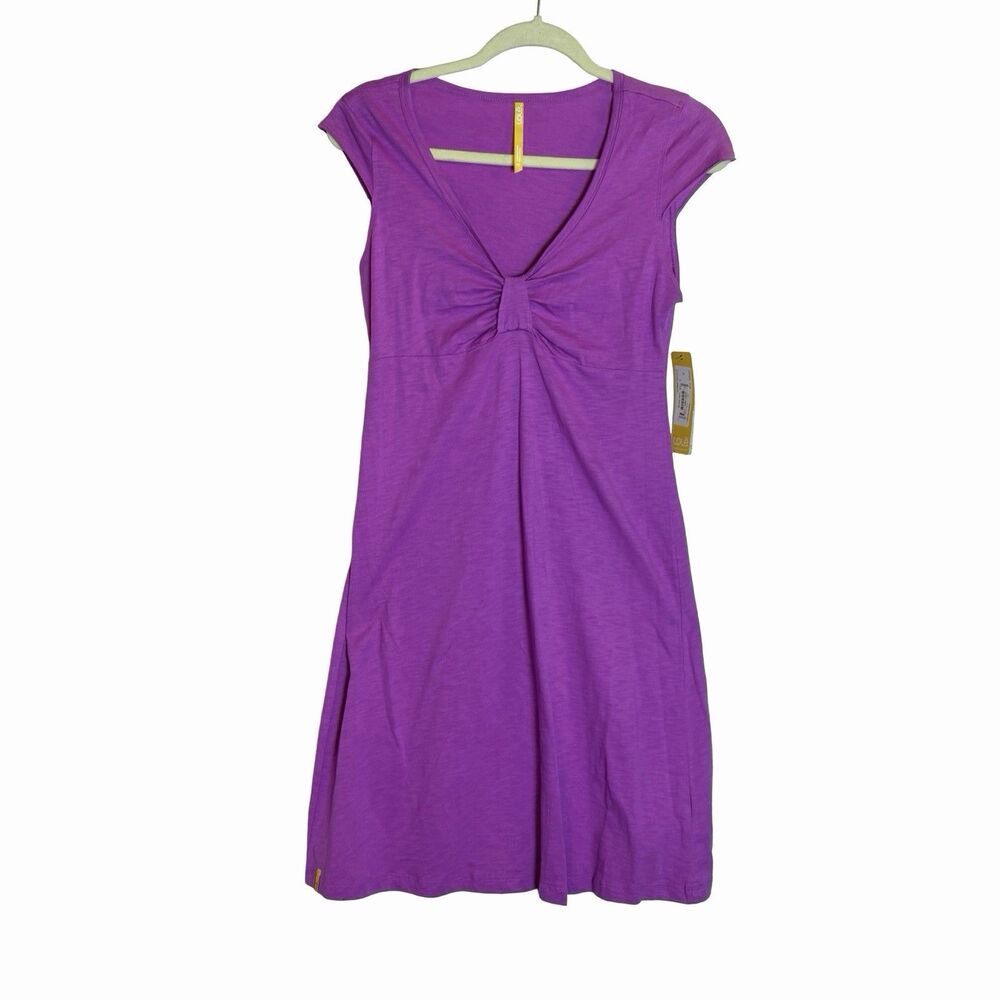 LOLE Stretchy Purple Lightweight Cap Sleeve Knee Length Dress Womens Medium NEW